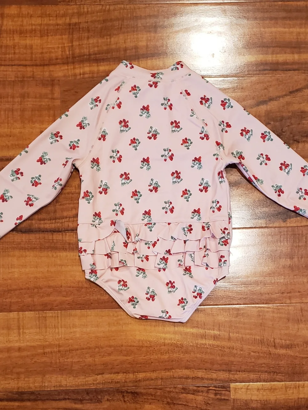 Janie and Jack NWT 18-24 months pink strawberry rashguard one-piece swimsuit - Picture 4 of 6